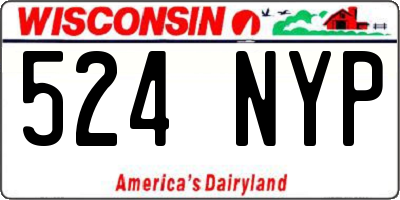 WI license plate 524NYP