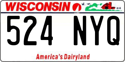 WI license plate 524NYQ