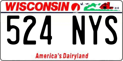 WI license plate 524NYS