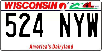 WI license plate 524NYW