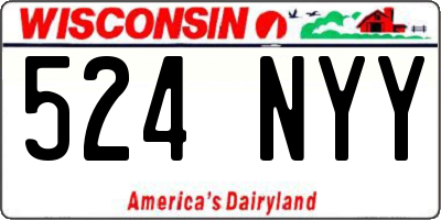WI license plate 524NYY