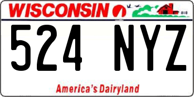 WI license plate 524NYZ
