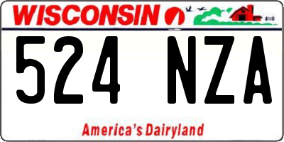 WI license plate 524NZA