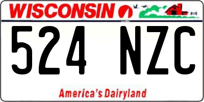 WI license plate 524NZC