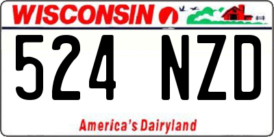 WI license plate 524NZD