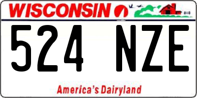 WI license plate 524NZE