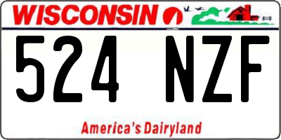 WI license plate 524NZF