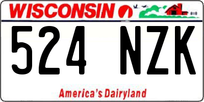 WI license plate 524NZK