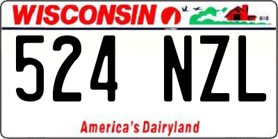 WI license plate 524NZL