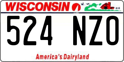 WI license plate 524NZO