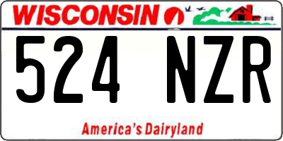 WI license plate 524NZR