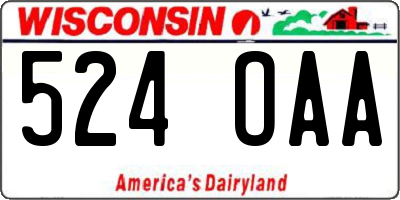 WI license plate 524OAA