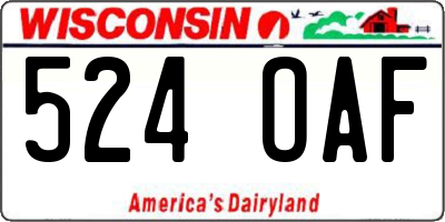 WI license plate 524OAF