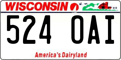 WI license plate 524OAI