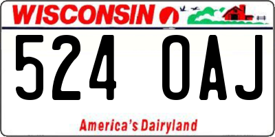 WI license plate 524OAJ