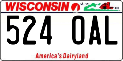 WI license plate 524OAL