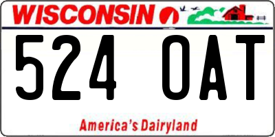 WI license plate 524OAT