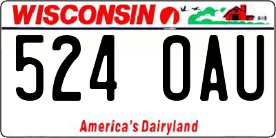 WI license plate 524OAU