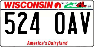 WI license plate 524OAV