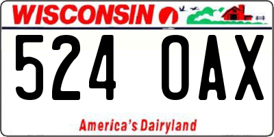 WI license plate 524OAX