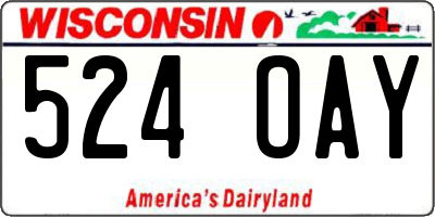 WI license plate 524OAY