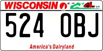WI license plate 524OBJ