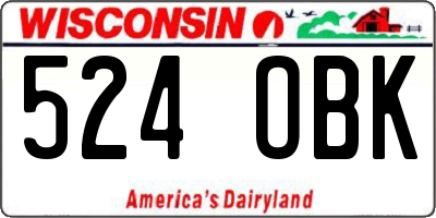 WI license plate 524OBK