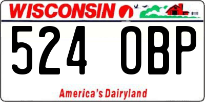 WI license plate 524OBP