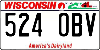 WI license plate 524OBV