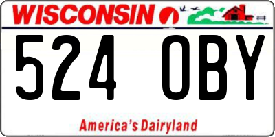 WI license plate 524OBY
