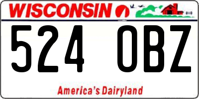 WI license plate 524OBZ