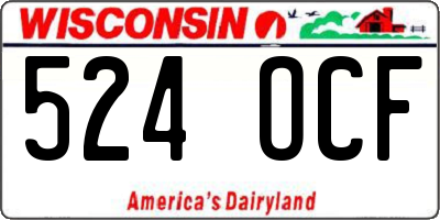 WI license plate 524OCF