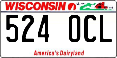 WI license plate 524OCL