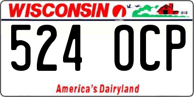 WI license plate 524OCP