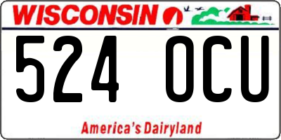 WI license plate 524OCU