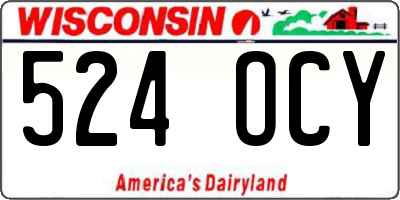 WI license plate 524OCY