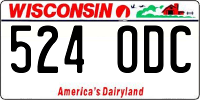 WI license plate 524ODC