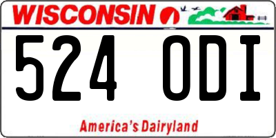 WI license plate 524ODI