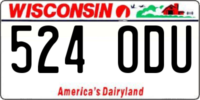 WI license plate 524ODU