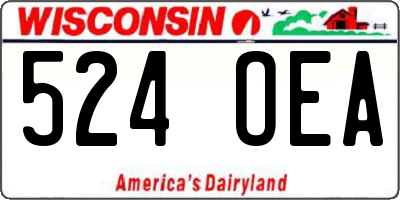 WI license plate 524OEA