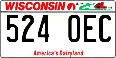 WI license plate 524OEC