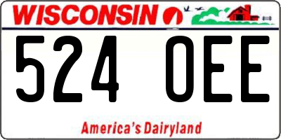WI license plate 524OEE
