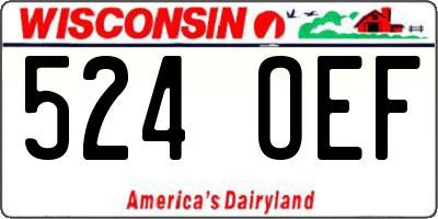 WI license plate 524OEF