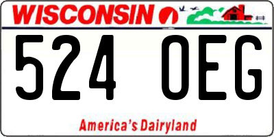 WI license plate 524OEG