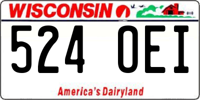 WI license plate 524OEI