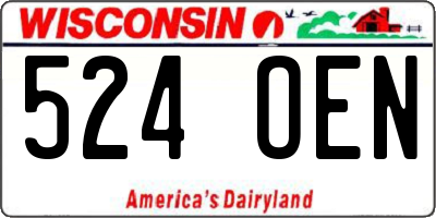 WI license plate 524OEN