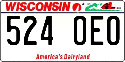 WI license plate 524OEO