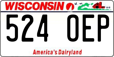 WI license plate 524OEP