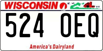 WI license plate 524OEQ
