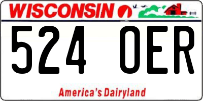 WI license plate 524OER